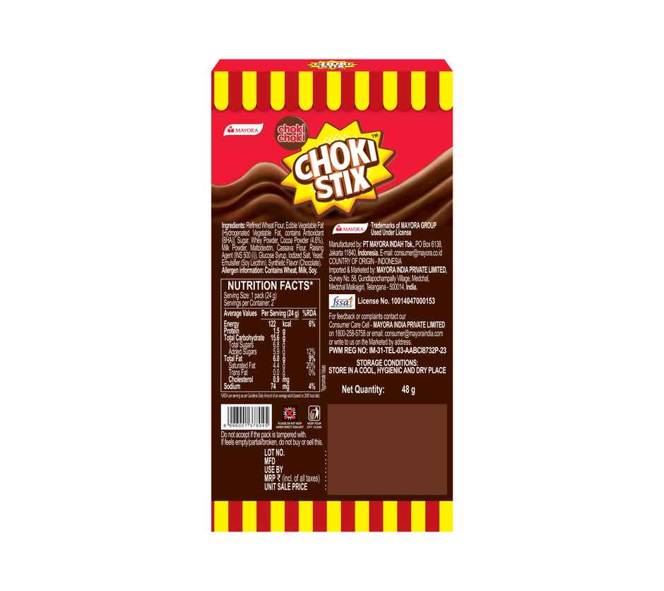 Choki Choki Chocolate Creme Chrunchy Stix