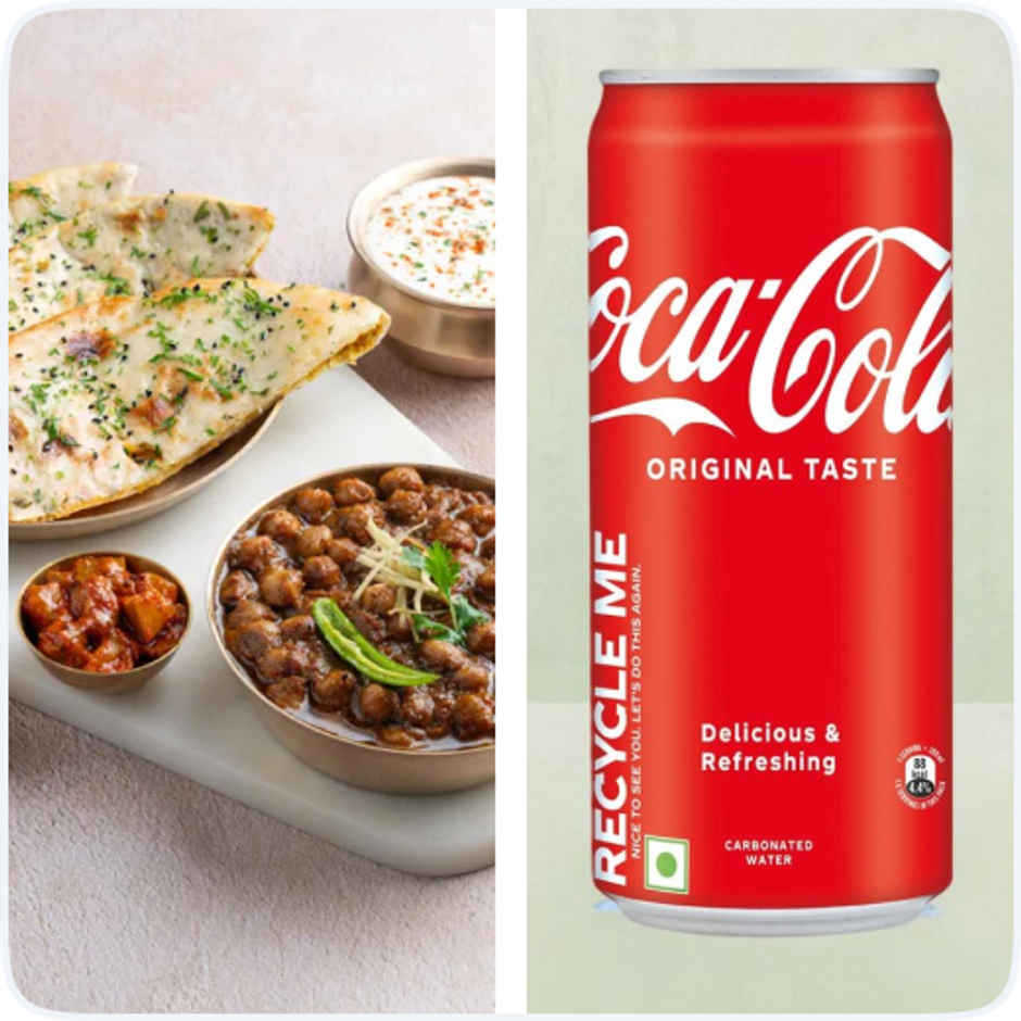 Chole Kulche & Coca-Cola Soft Drink Can Combo