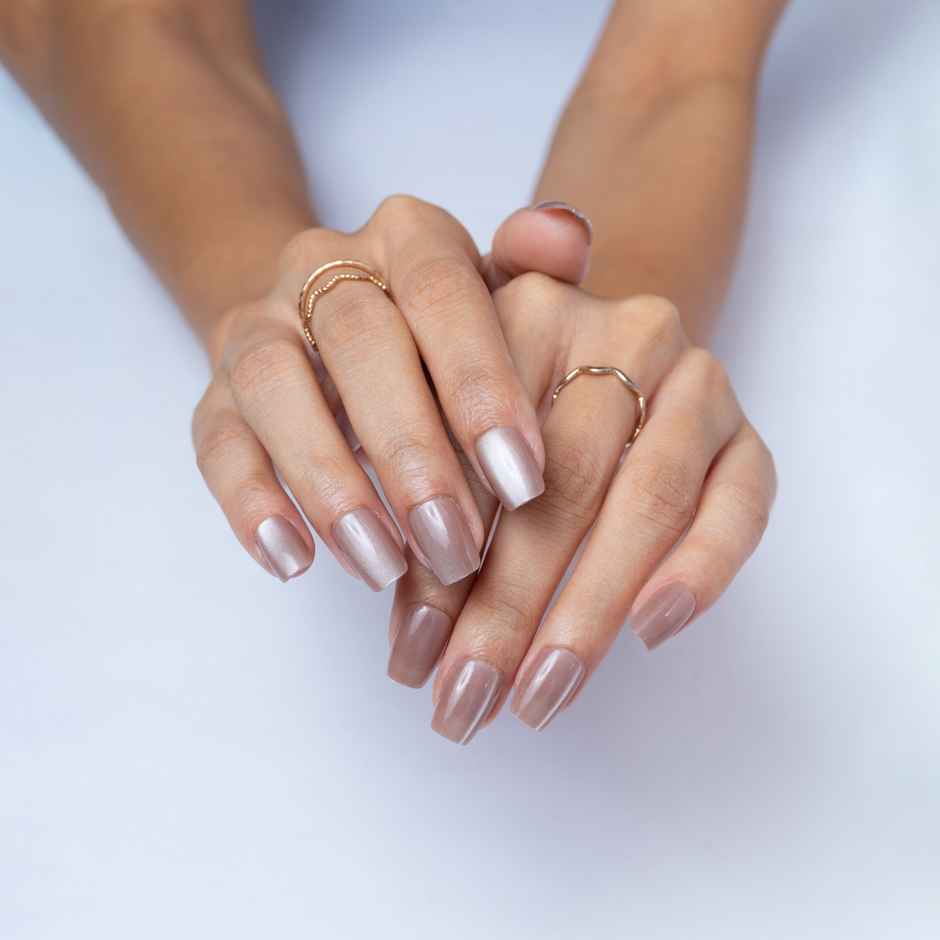 Pep Nails Bruna Medium Coffin Brown Cat Eye Reusable Press On Nails 30 Nail Tips