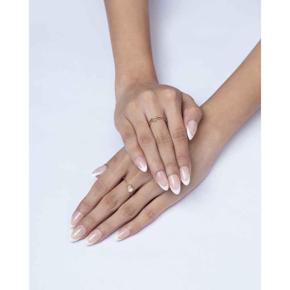 Pep Nails Buttercream Medium Almond French Tips Nude Reusable Press On Nails 30 Nail Tips