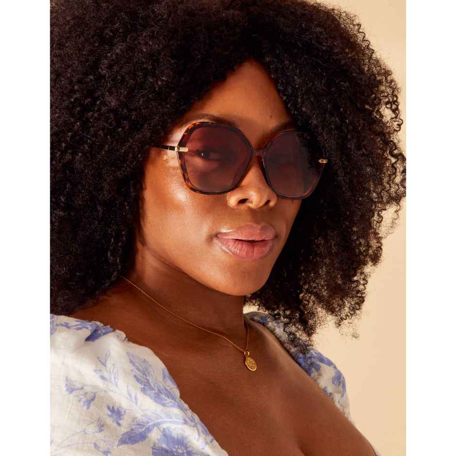 Accessorize London Women's Soft Hexagon Sunglasses | Brown