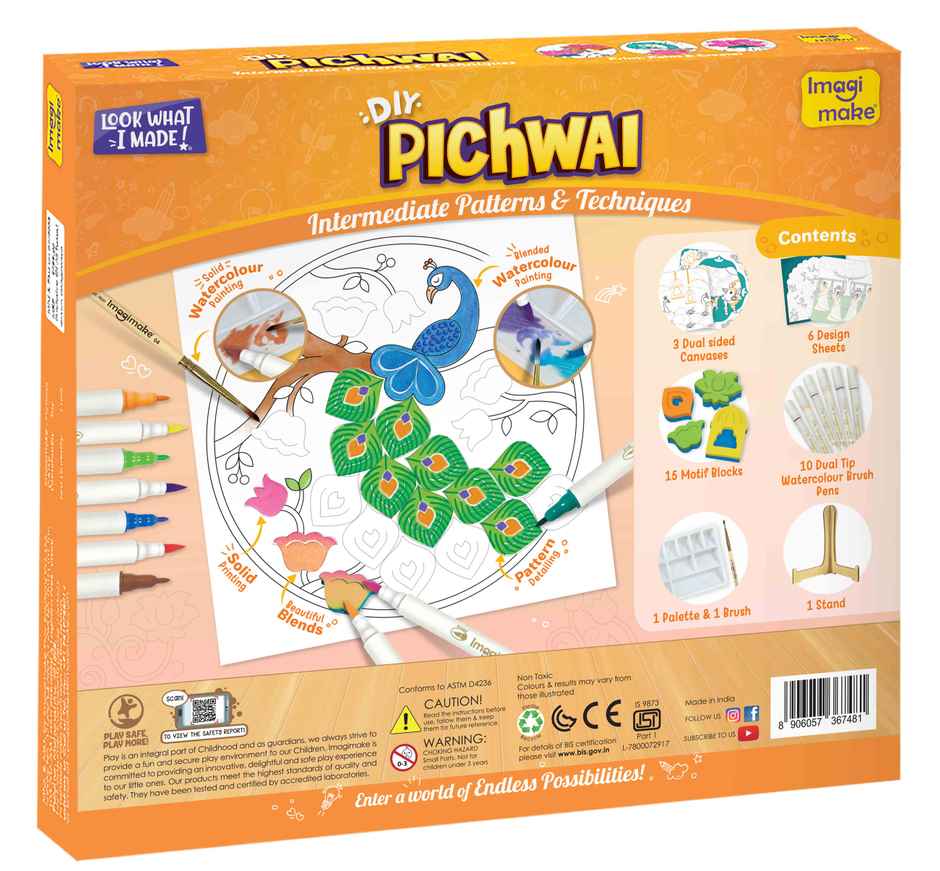 Imagimake DIY Pichwai Painting Kit | Art & Craft Toy | Traditional Art Learning Gift for Kids