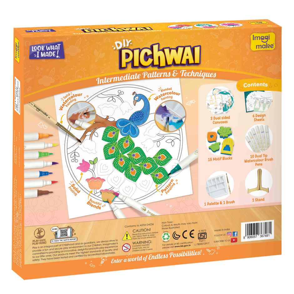 Imagimake DIY Pichwai Painting Kit | Art & Craft Toy | Traditional Art Learning Gift for Kids