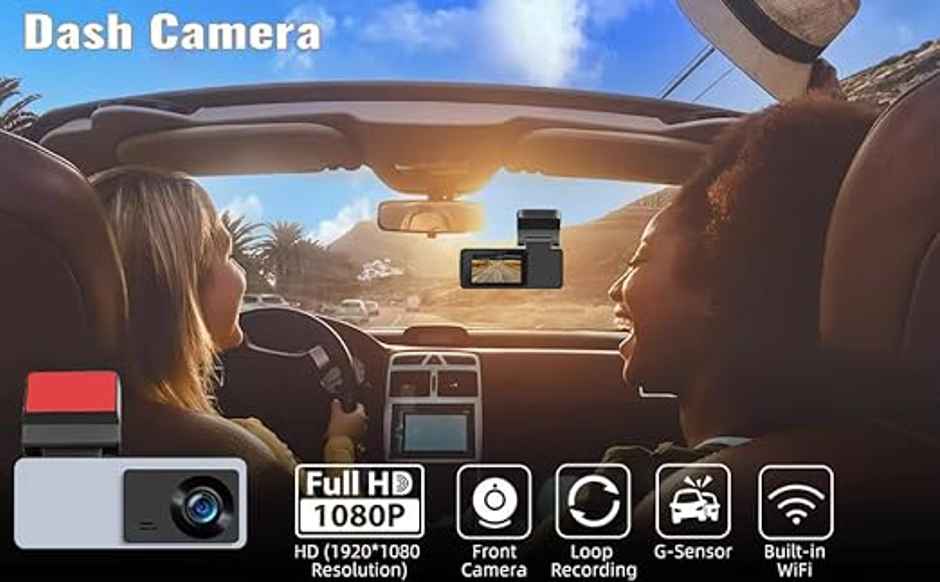 Potauto 2" Metal Dash Cam Front 1K Full Hd For Cars | Wide Angle Lens | Night Vision | With App