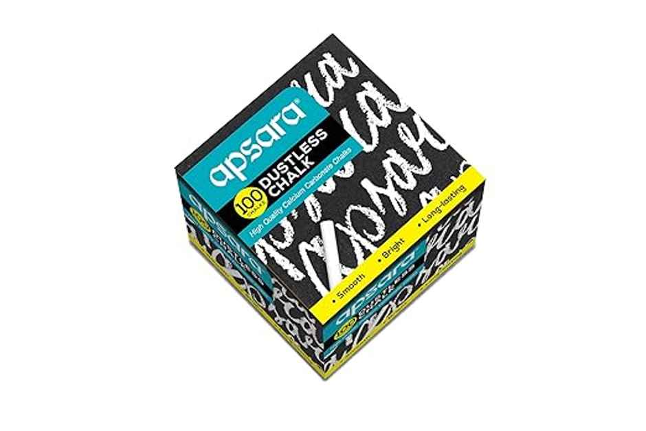 Apsara Dustless Chalk White | 4x longer than regular | Bright & Bold | Hassle-Free Dustless Chalks | White Chalks