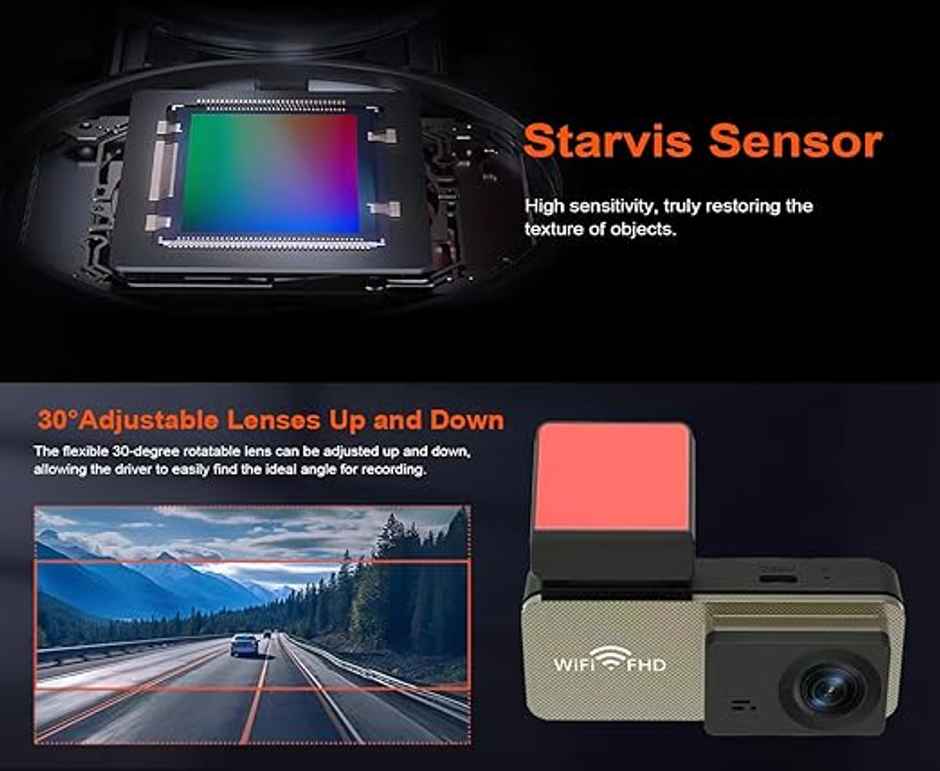 Potauto 2" Metal Dash Cam Front 1K Full Hd For Cars | Wide Angle Lens | Night Vision | With App