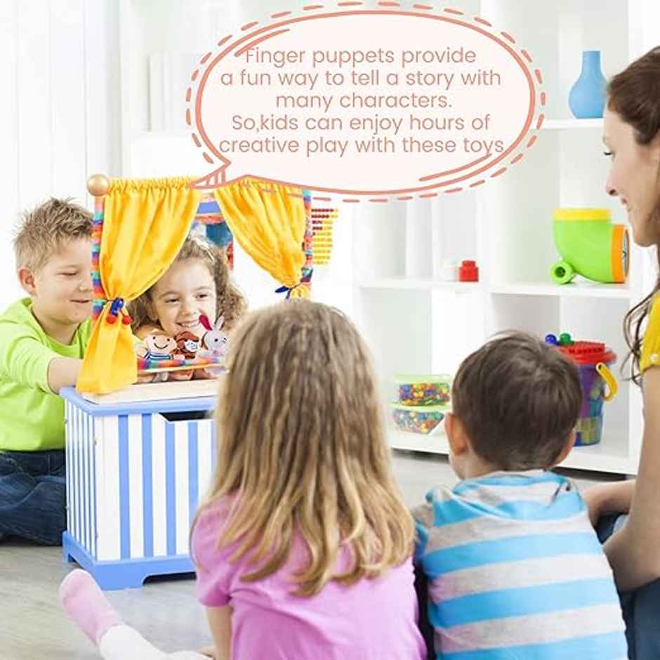 Fablue Soft Plush Velvet Animal Finger Puppets Set Toy for Kids