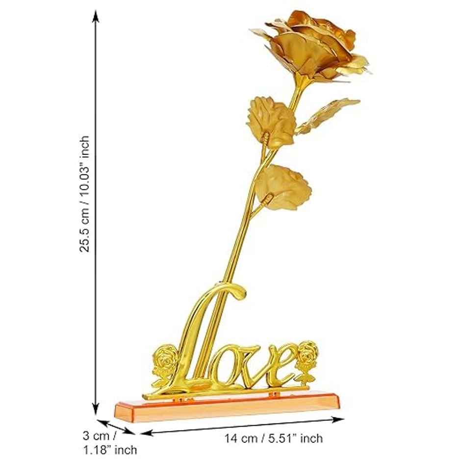 Golden Rose Love Decorative Showpiece Gift | Perpetual Mart