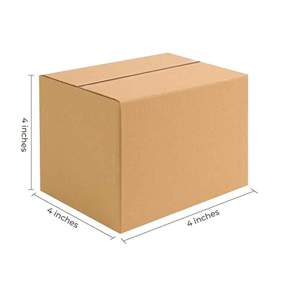 Robustt 3 Ply Cardboard Boxes for Packaging | Brown - 4 x 4 x 4 in