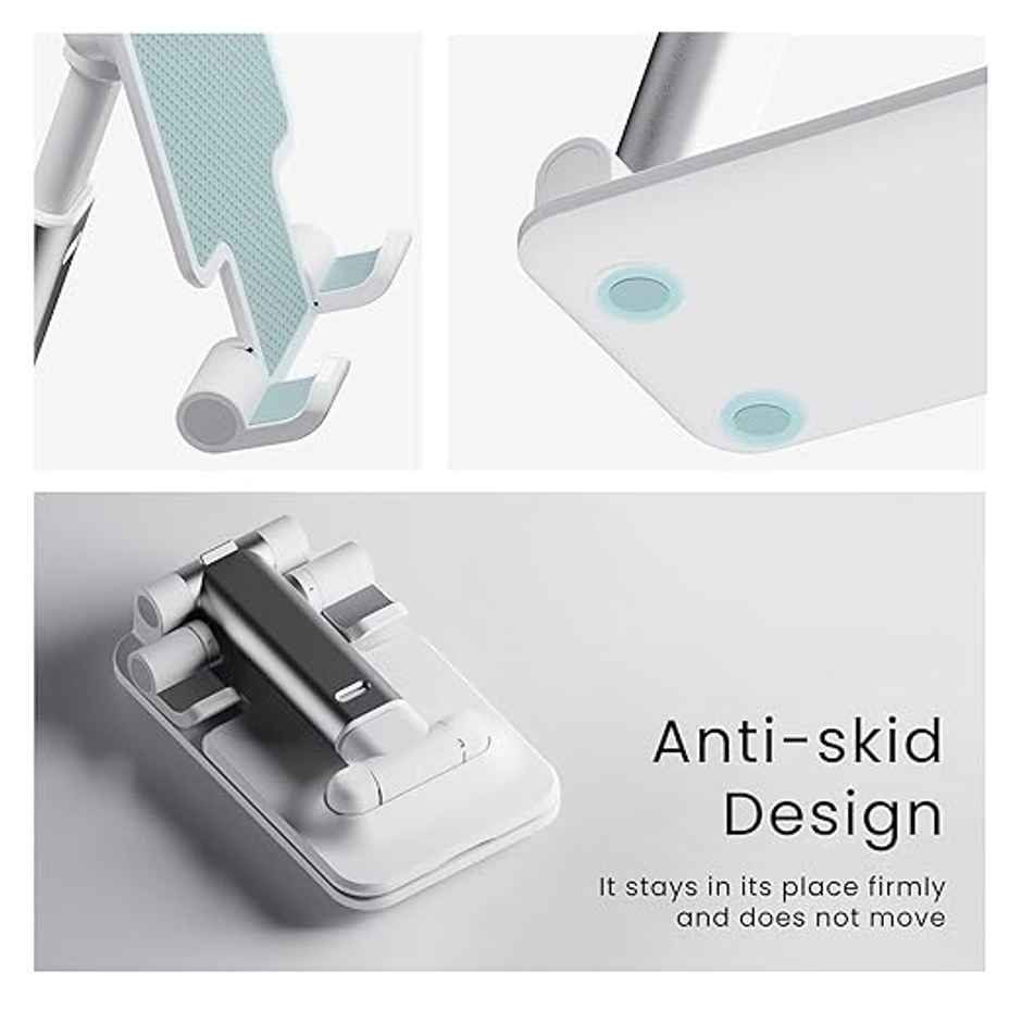 Ambrane Mobile Holding Tabletop Stand, 180 Perfect View, Height Adjustment(Twistand, White)