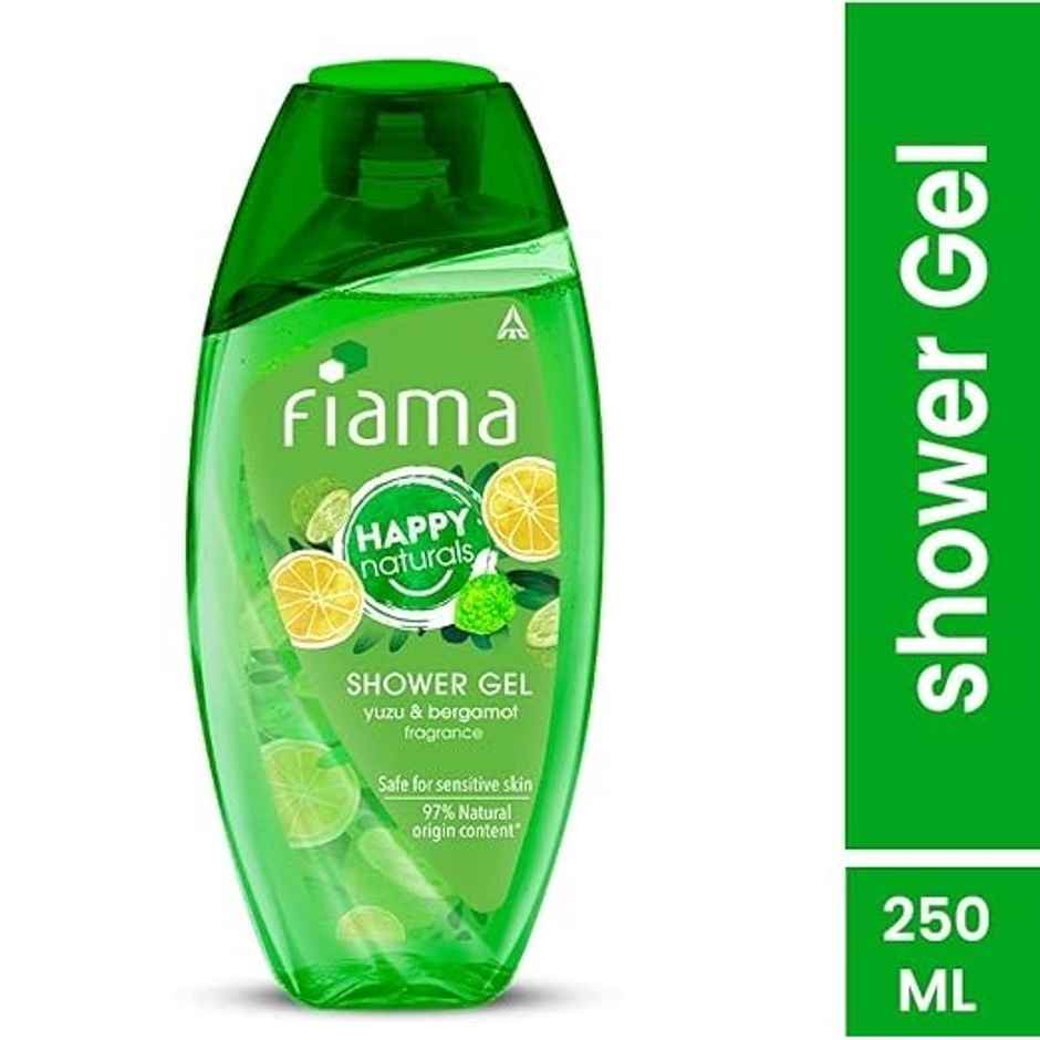 Fiama Happy Naturals Shower Gel, Yuzu & Bergamot With 97% Natural Origin Content Moisturized