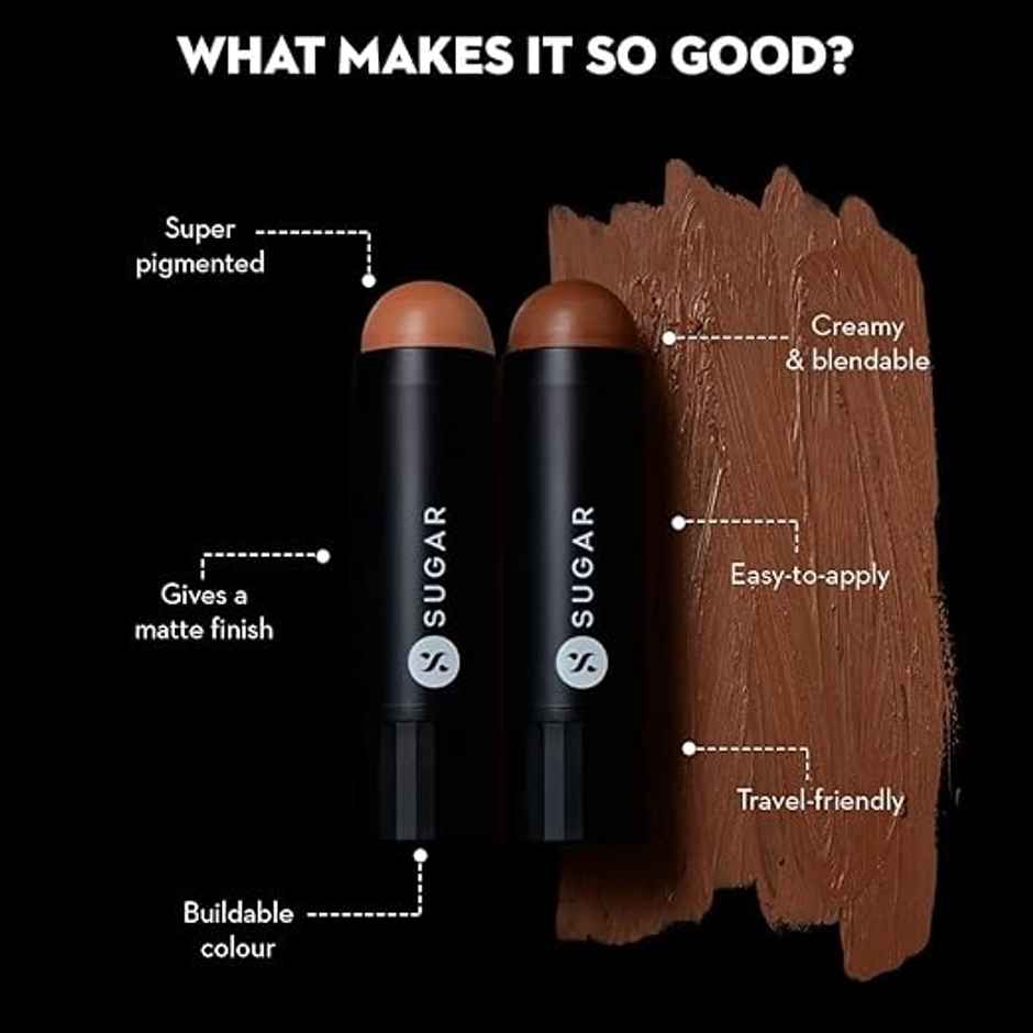 SUGAR Cosmetics Face Fwd Contour Stick - 02 Espresso Edge (Coffee Brown)