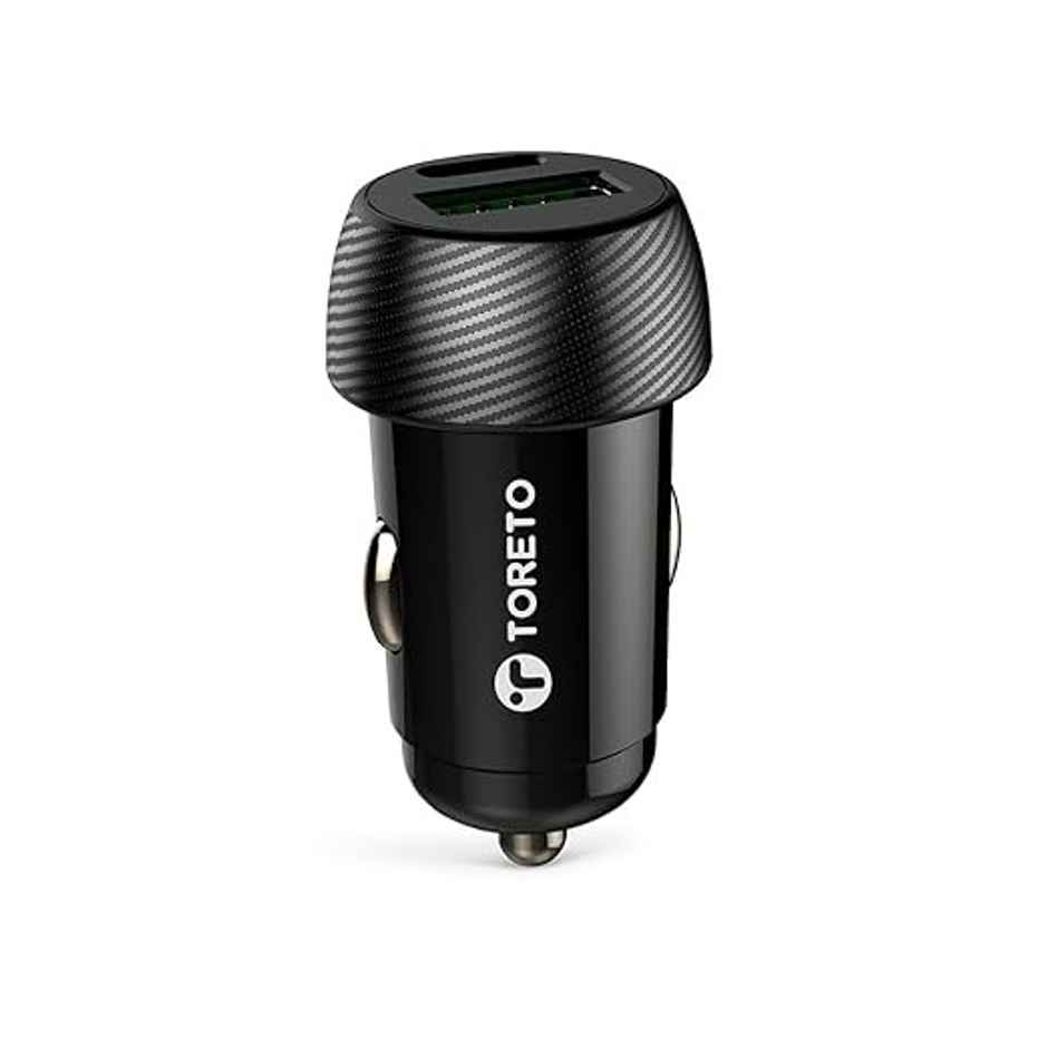 Toreto 20W Car Charger with Dual Output Fast Charging Compatible with All Smartphones