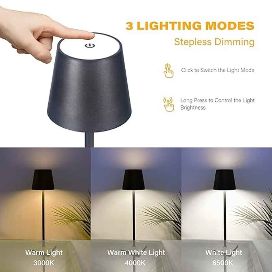 Desidiya Wireless Led Desk Lamp Usb Charging, Touch Control, Ambient Light For Study & Office