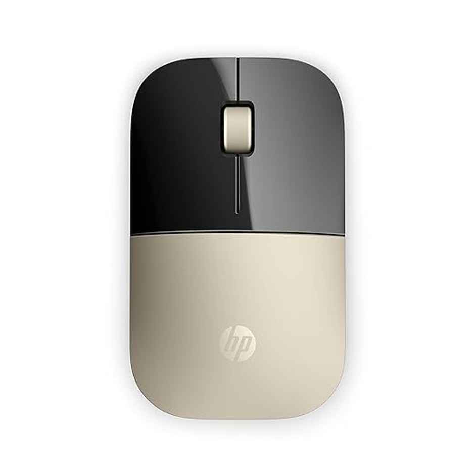 HP Z3700 Wireless Optical Mouse with USB Receiver and 2.4GHz Wireless Connection/ 1200DPI / 16 Months Long Battery Life/Ambidextrous and Slim Design - Modern Gold