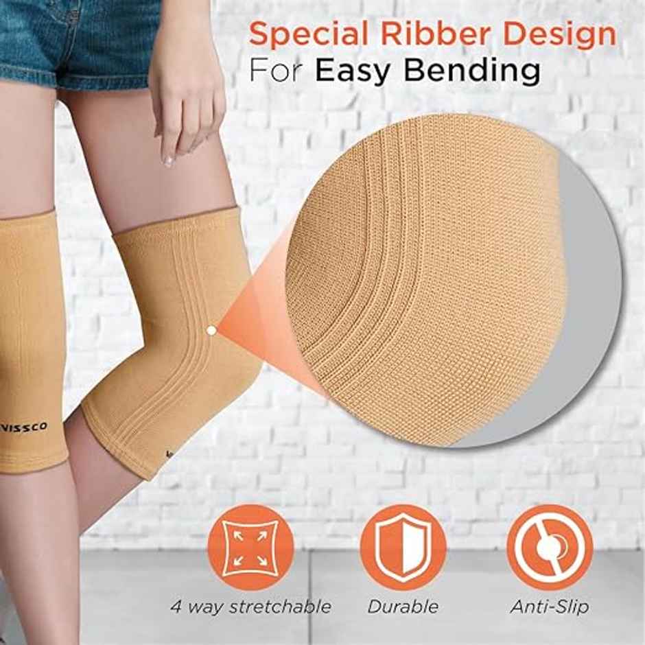 Vissco Tubular Elastic Knee Cap Beige L