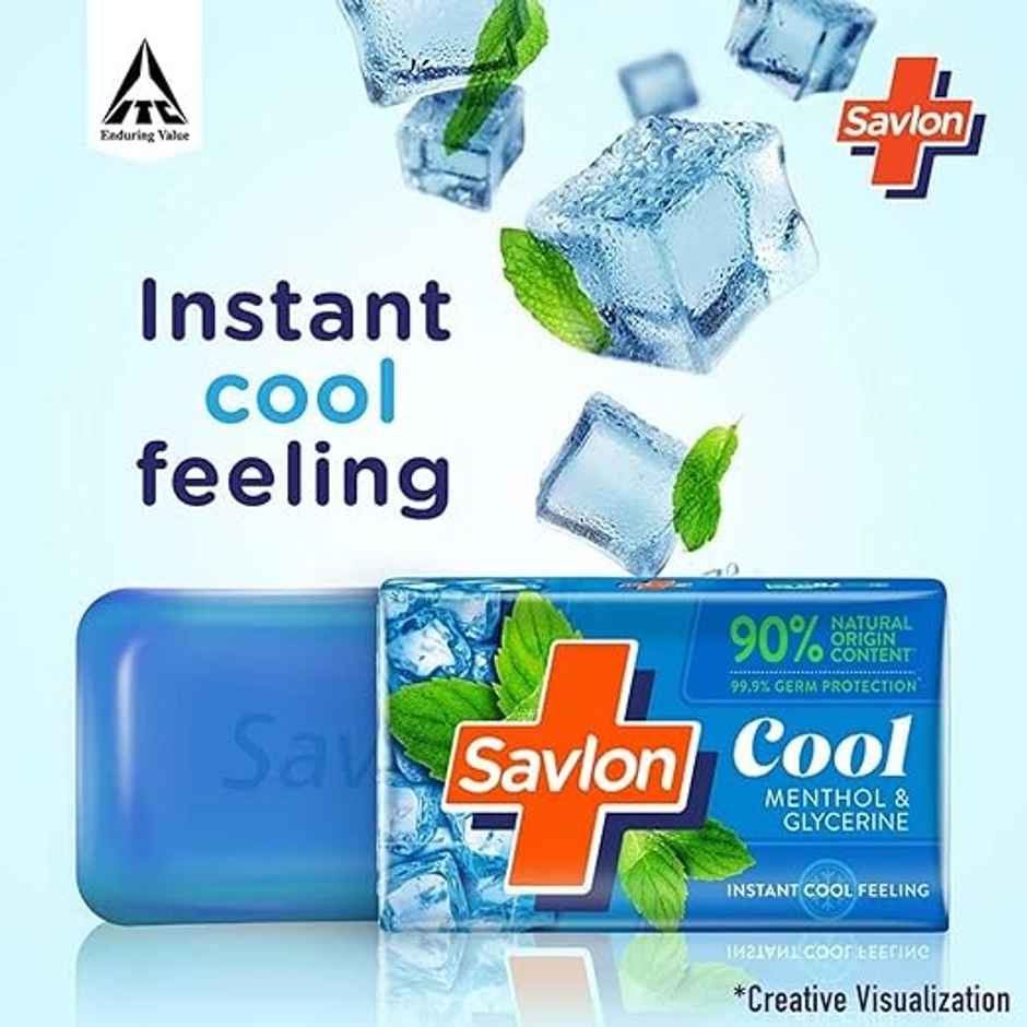 Savlon Cool Menthol Bathing Soap Bar | Value Pack | For Women & Men