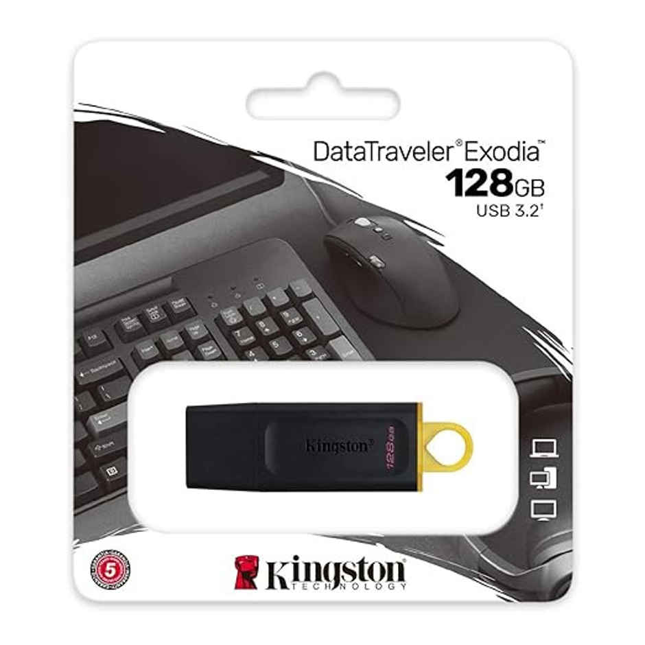 Kingston Datatraveler Exodia Dtx/128 Gb Pen Drive Usb 3.2 Gen 1, Black