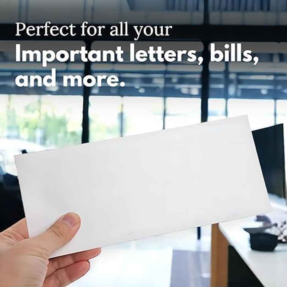 Paperbees White Envelope | Size 9 point 5inch 4 point 5inch | Thickness 100 GSM