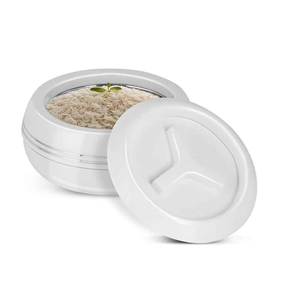 Jaypee Palazio 1500 Casserole, Inner stainless steel, BPA free, Capacity 1.250 L. White