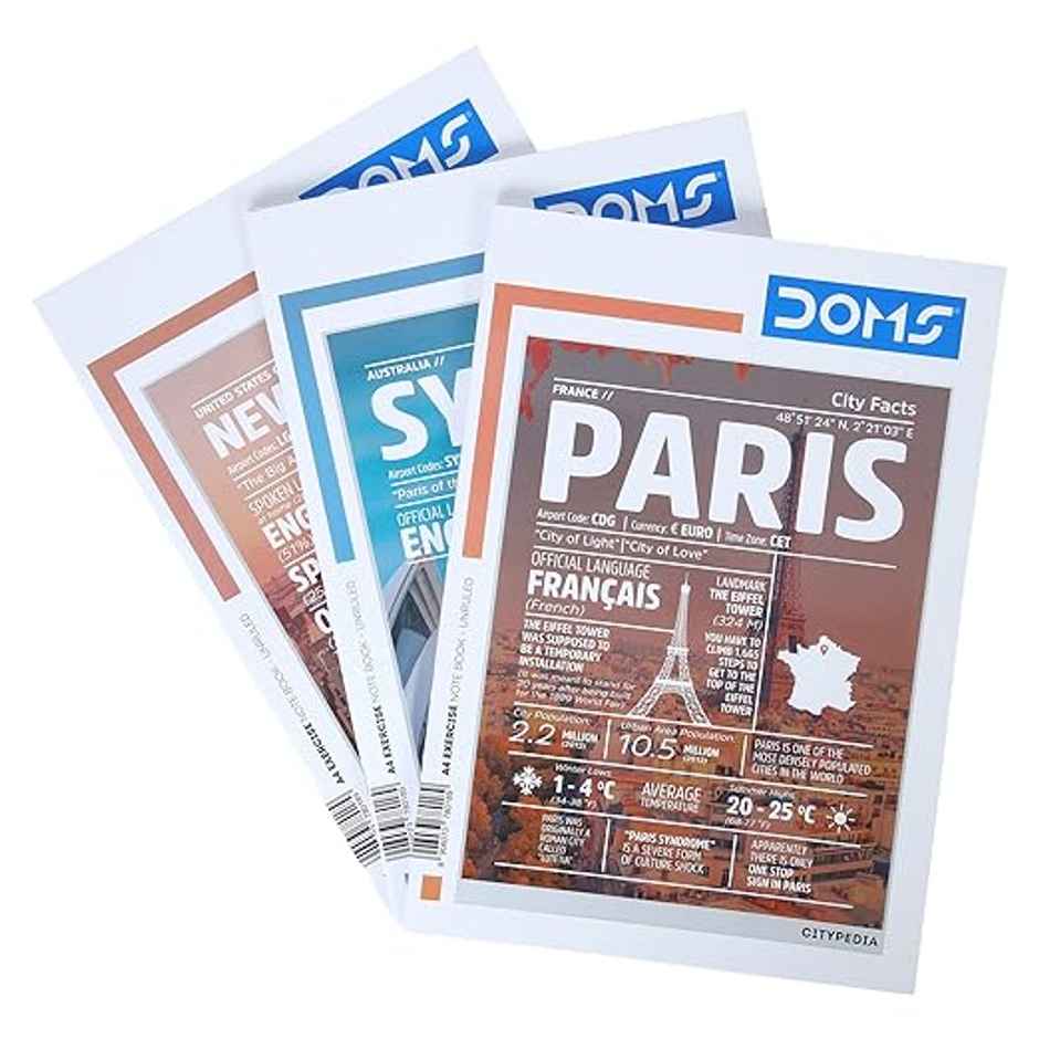 Doms Unruled NoteBook | Assorted |140 Pages