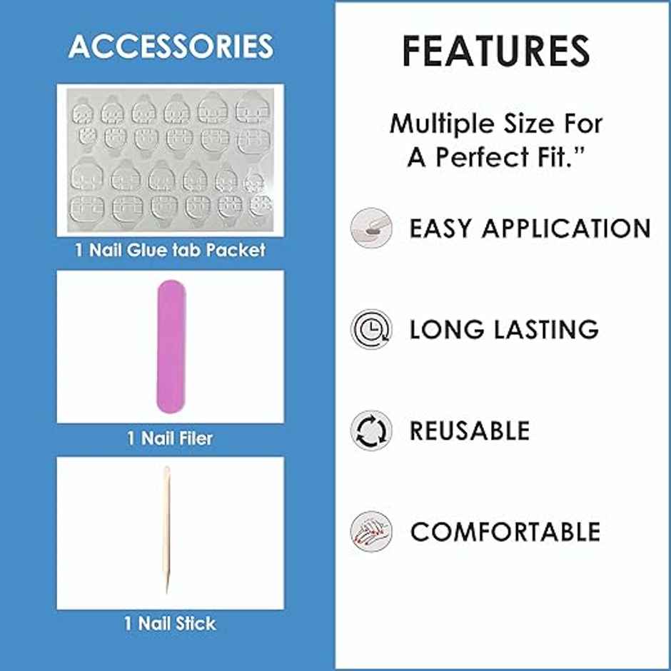 Shills Professional Reusable Almond Press On Nails | Nude | SPN-626