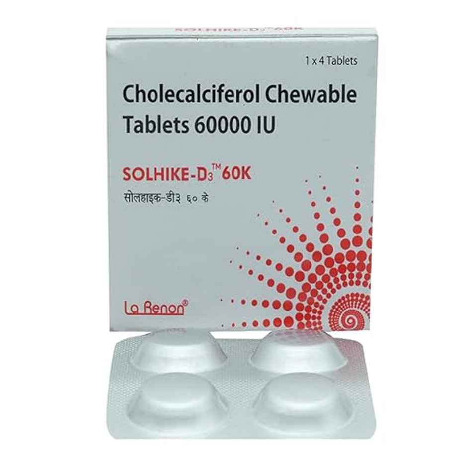 Solhike-D3 60K Vitamin D3 Chewable Tablet