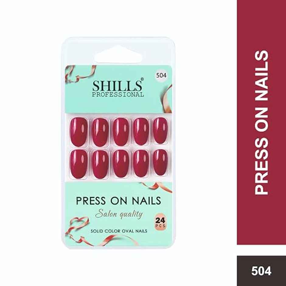 Shills Professional Reusable Oval Press On Nails | Red | SPN-504