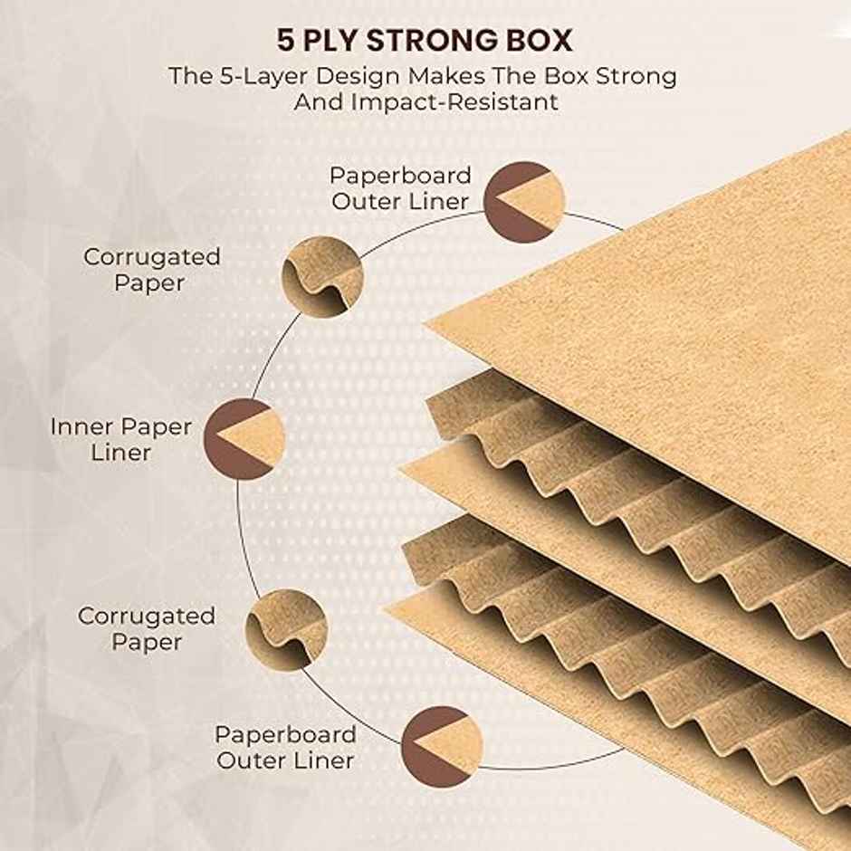 Robustt Ply Cardboard Boxes for Packaging | Brown - 11 x 6 x 5 in