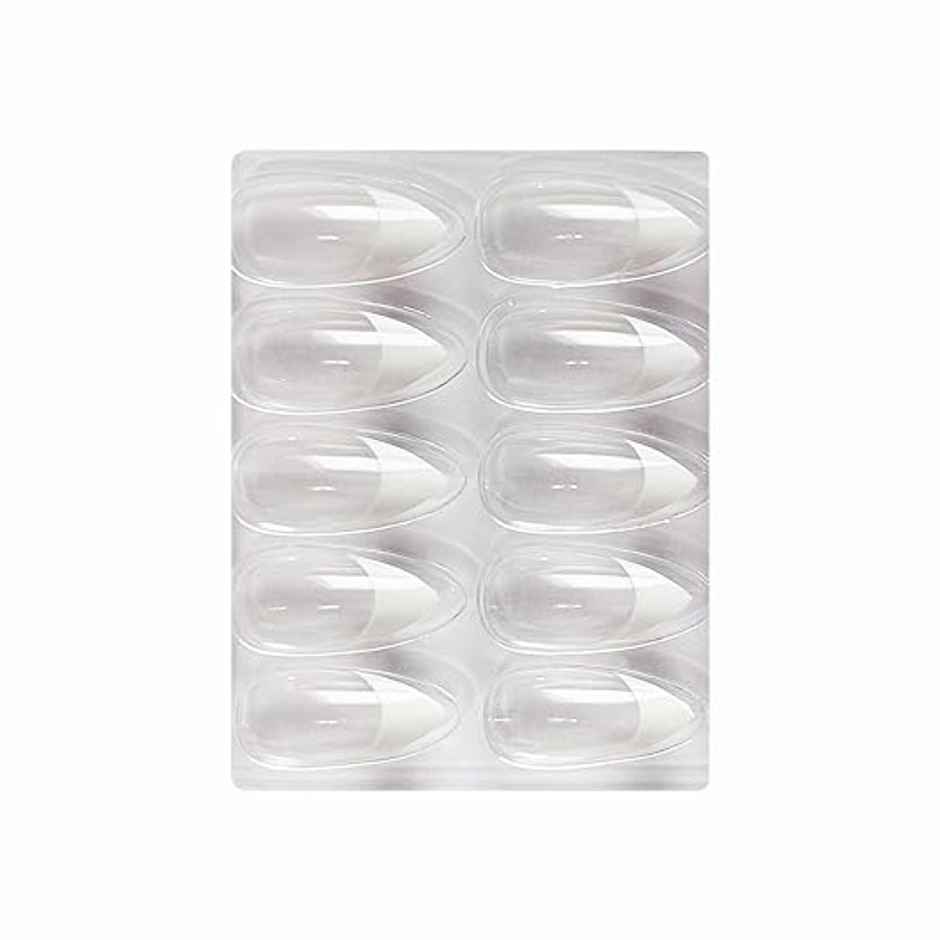 Shills Professional Reusable French Almond Press On Nails | White | SPN-734