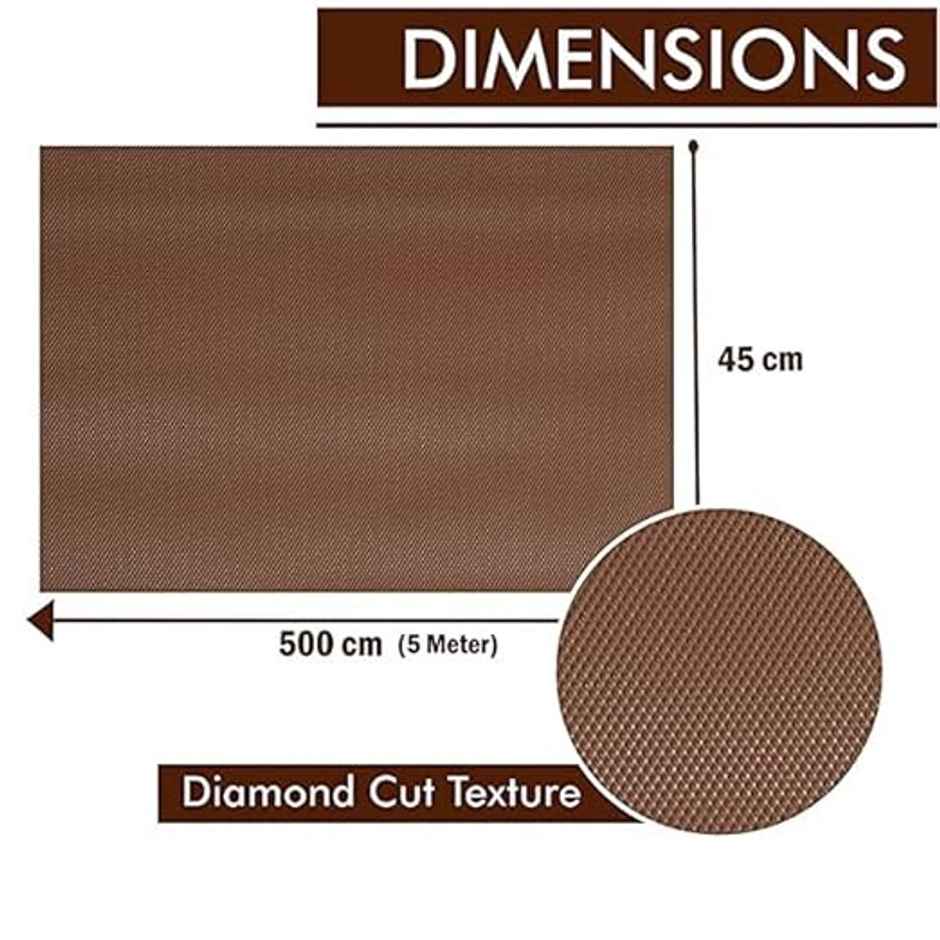 Daluci Multipurpose Eva Anti-Slip BathrooM | Kitchen and Drawer Mat Liner | 45 Cm x 5 M | Brown
