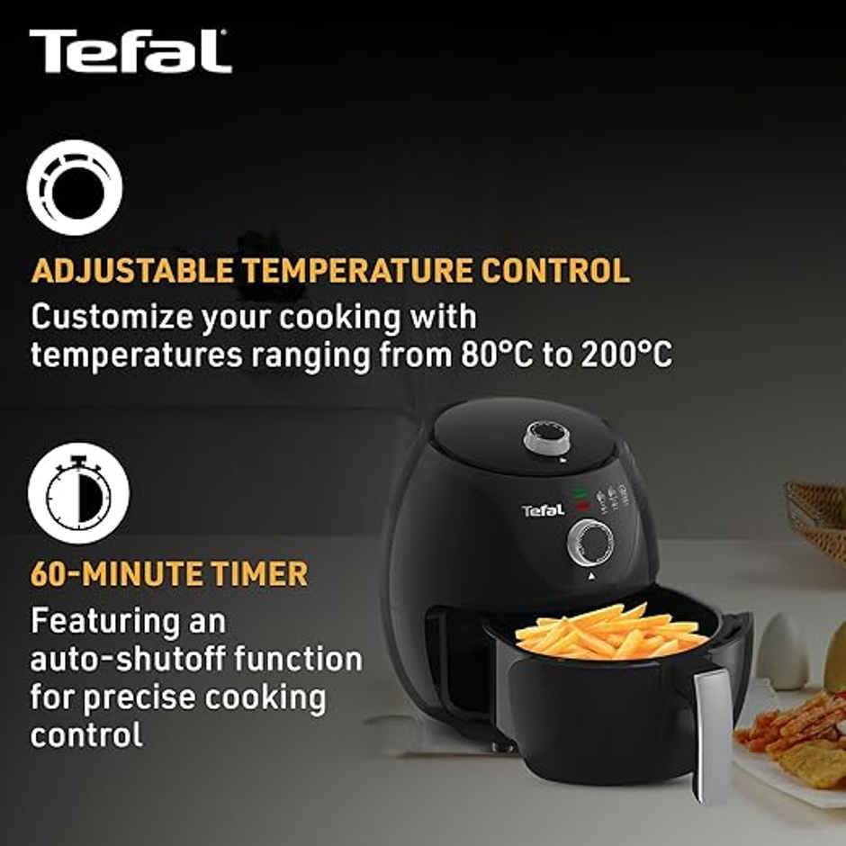Tefal Easy Fry Air Fryer/Powerful 1200W / Customisable Temperature Control From 80 To 200 Degree C