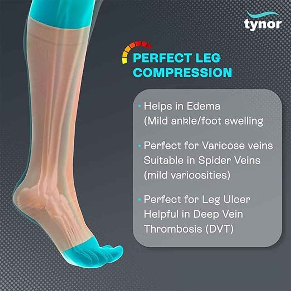 Tynor Compression Stocking Below Knee Classic Beige L