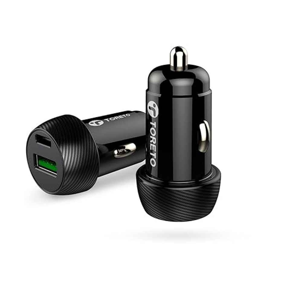 Toreto 20W Car Charger with Dual Output Fast Charging Compatible with All Smartphones