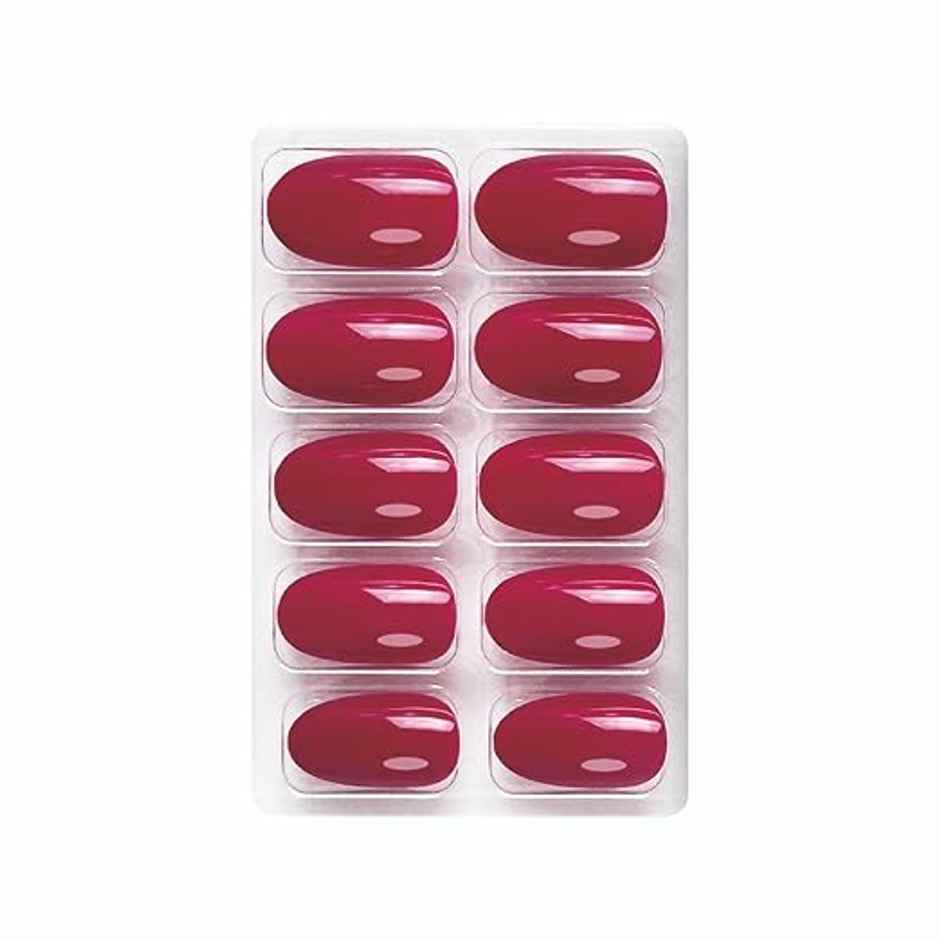 Shills Professional Reusable Oval Press On Nails | Red | SPN-504