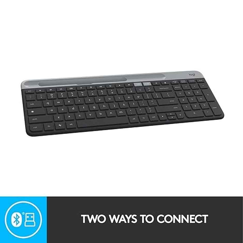 Logitech K580 Slim Multi-Device Wireless Keyboard Bluetooth/Receiver Compact Easy Switch Graphite