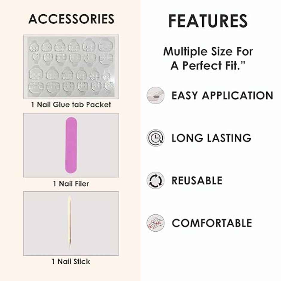 Shills Professional Reusable Oval Press On Nails | Pink | SPN-503