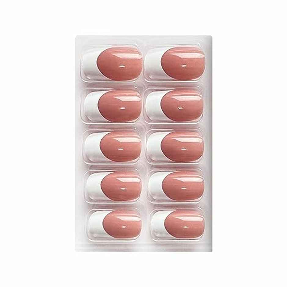 Shills Professional Reusable French Square Press On Nails | Beige | SPN-722