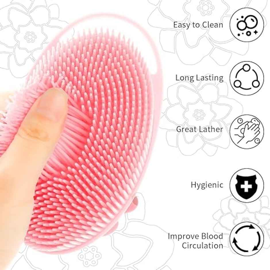 Beautiliss Silicone Bath Brush | Soft Body Wash Bathing Scrubber | Exfoliating Shower Brushes