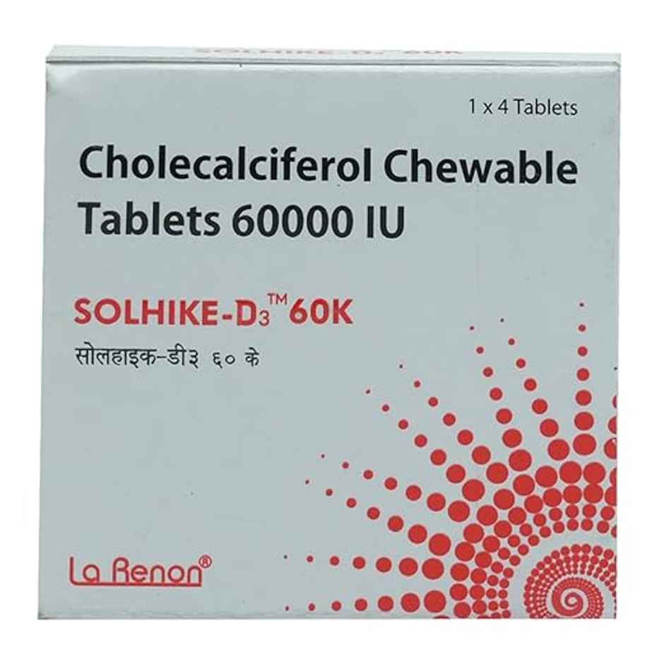 Solhike-D3 60K Vitamin D3 Chewable Tablet