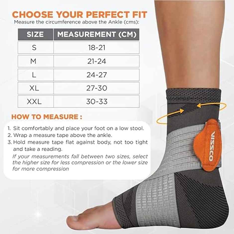 Vissco Ankler Moderate Support Grey M