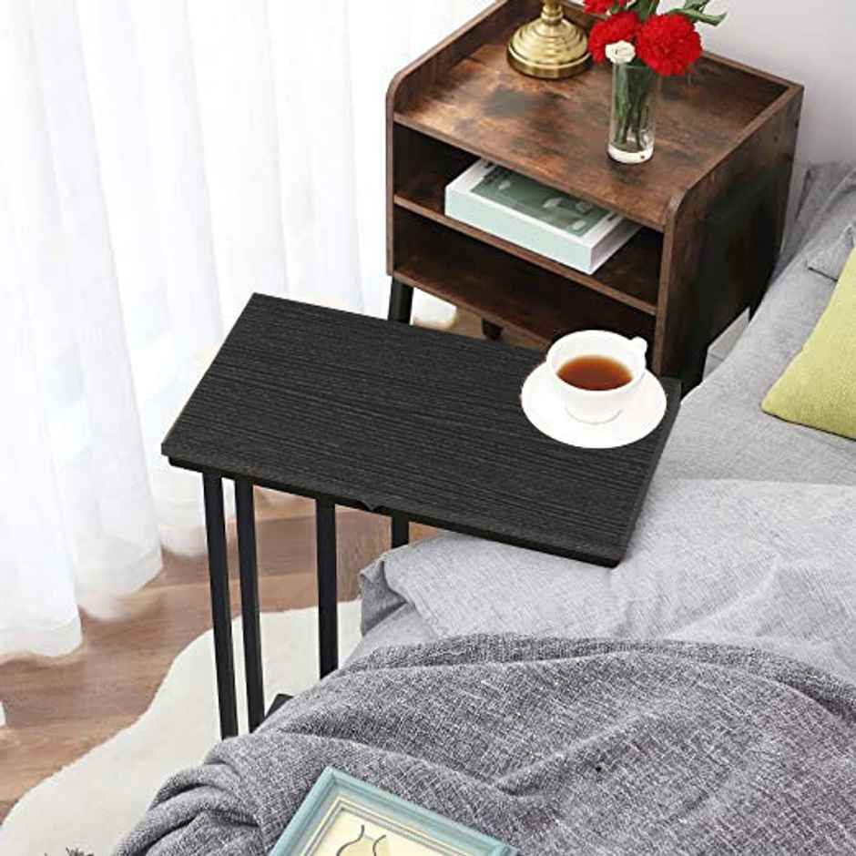 Arlavya Engineered Wood End Table, Ht-24", Width-19", Depth-12", Slides under couch - Black