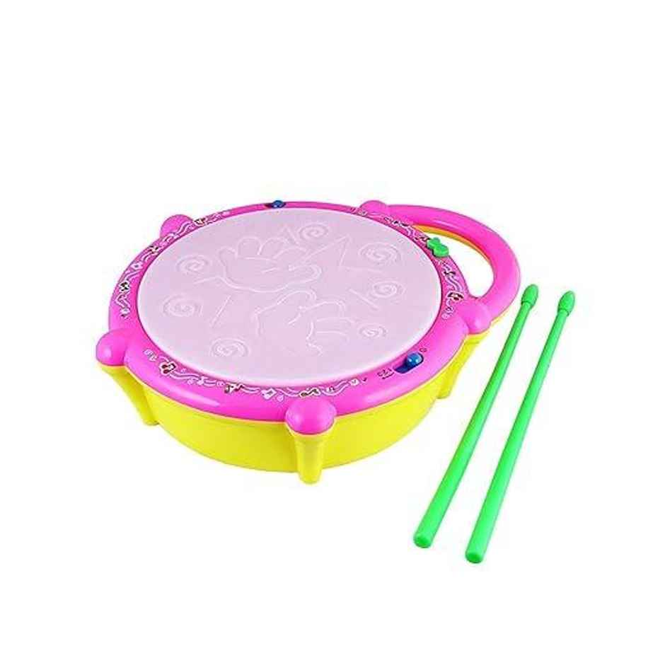 Toyshine Flash Drum With 3D Lights For (2-4) Year Kids Boy Girl