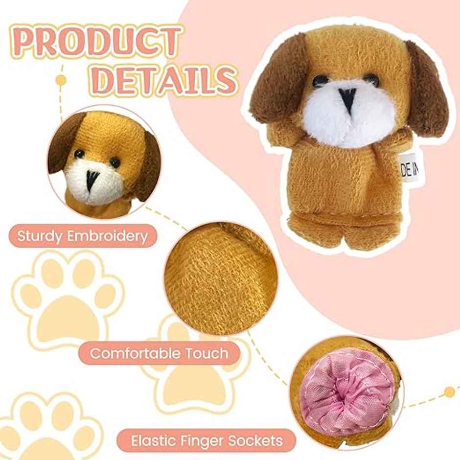 Fablue Soft Plush Velvet Animal Finger Puppets Set Toy for Kids