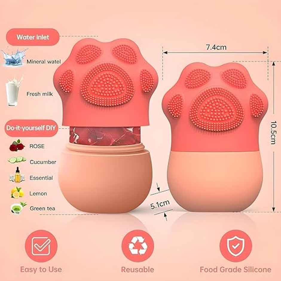 Beautiliss Ice Roller Face Tool | Silicone Scrubber | For Puffiness, Skin Firming, Pore Cleansing & Glow