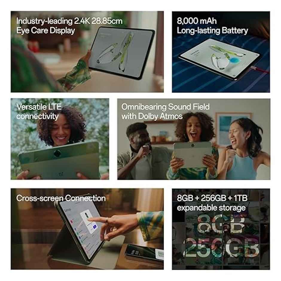 OnePlus Pad Go 28.85Cm (11.35 Inch) 8Gb Ram,256Gb Storage Up-to 1Tb,Green