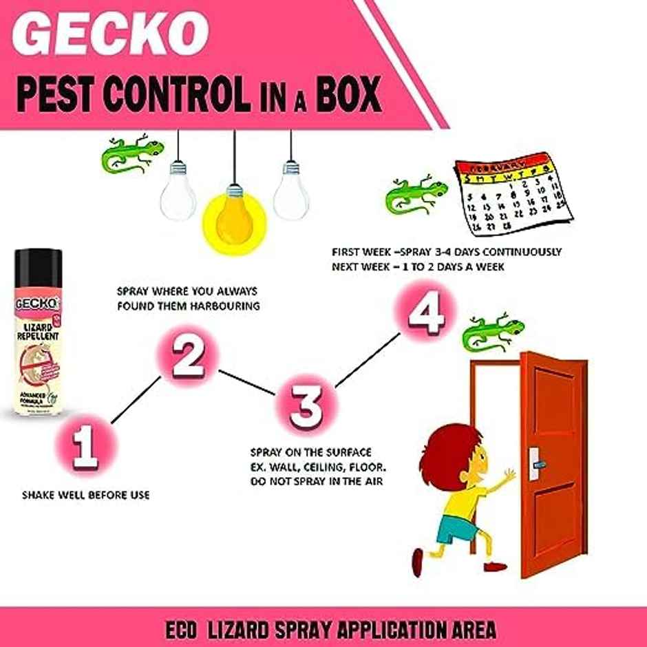 Gecko Aerosol Based Herbal Lizard Repellent Spray