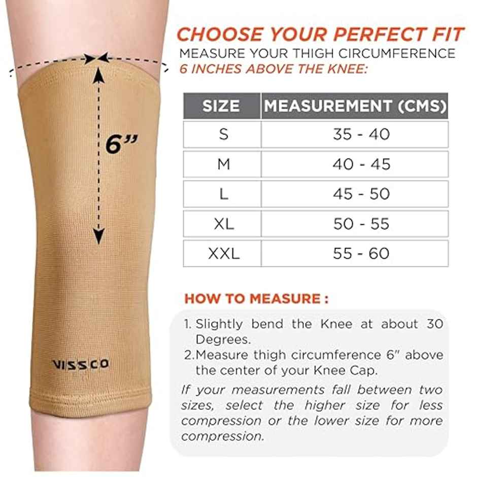 Vissco Tubular Elastic Knee Cap Beige L