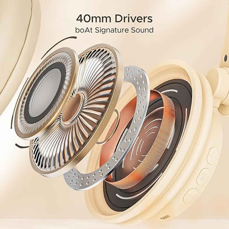 boAt Rockerz 450 Pro Bluetooth Wireless On Ear Headphones Mic with 70 Hours Battery Hazel Beige