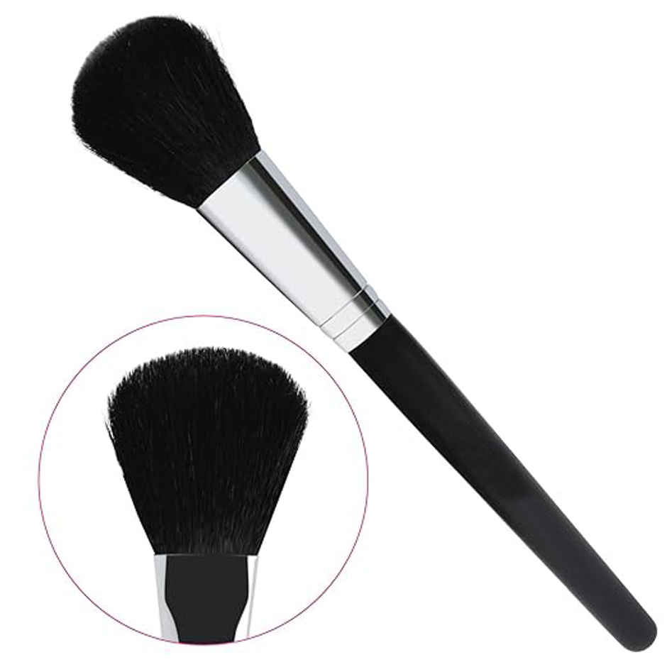 Bronson Professional Blush Brush With Black Handle and Dense Bristles For Makeup Application